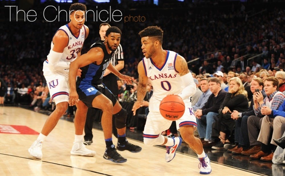 <p>National Player of the Year candidate Frank Mason hopes to lead Kansas to the Final Four by coming up clutch late in close games like he did against Duke in November.&nbsp;</p>