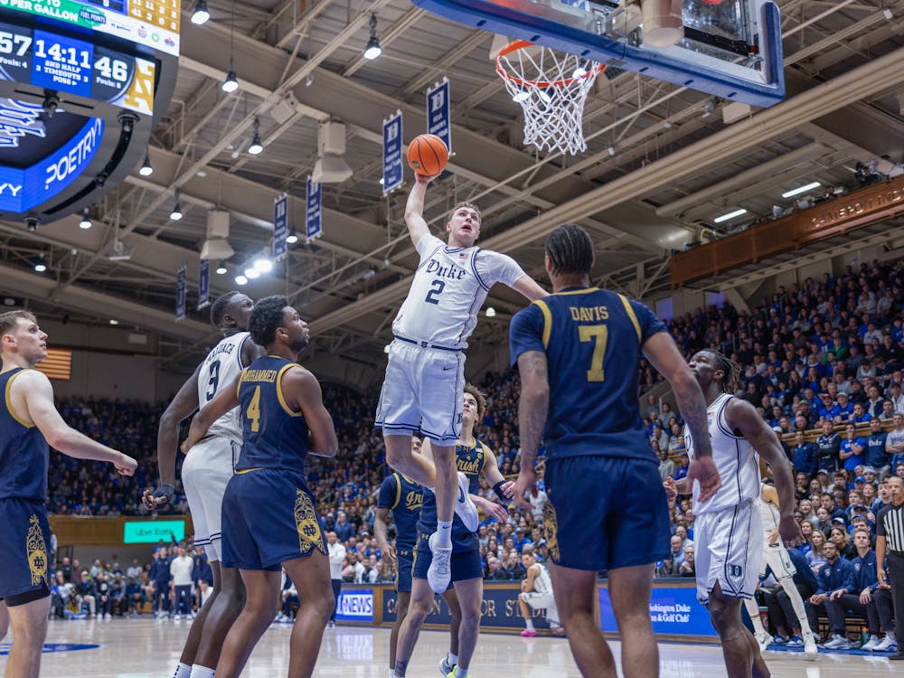 Cooper Flagg skies for the slam in Duke's win against Notre Dame. 