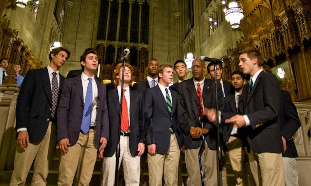 A cappella group The Pitchforks closed the Convocation ceremony with a performance of the Alma Mater.