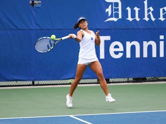 Freshman Jessica Ho was the only Duke player to win a singles match Saturday and also helped the Blue Devils capture the doubles point.&nbsp;