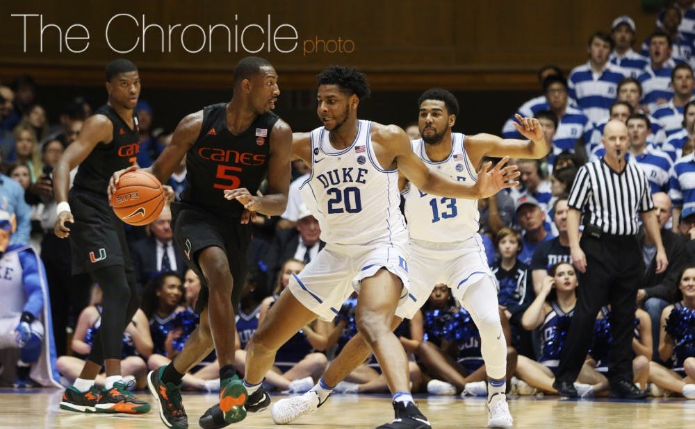 <p>Freshman Marques Bolden showed much more lateral quickness Saturday night in pick-and-roll defense.</p>