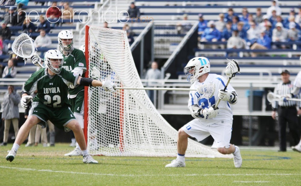 Freshman Joey Manown had three goals for Duke, which led with about six minutes left but could not hang on.&nbsp;