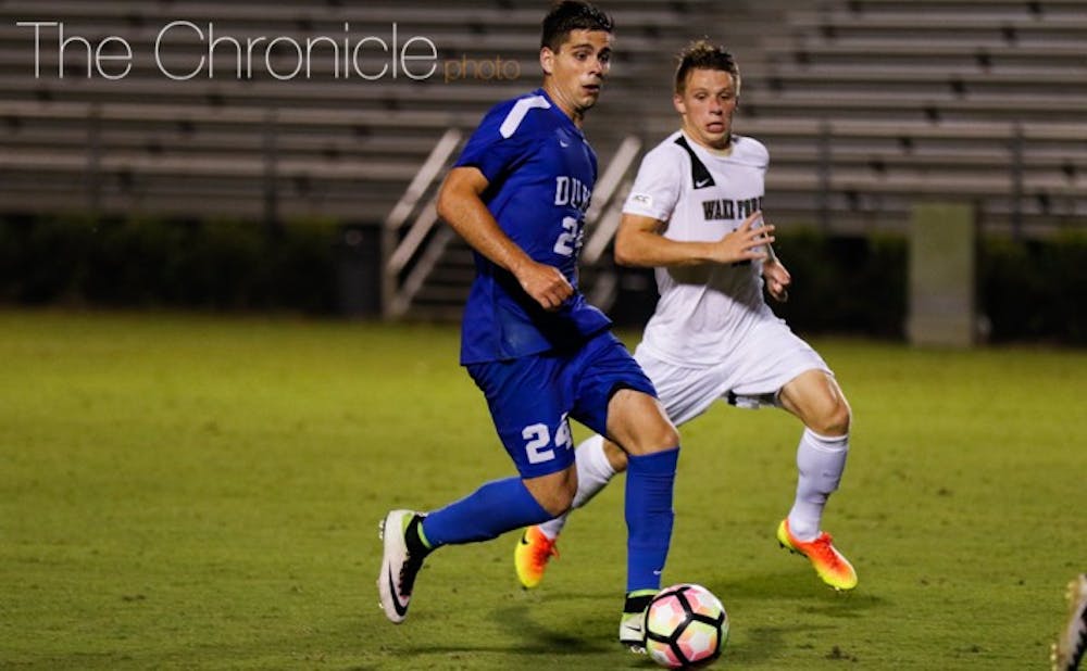 <p>Junior Brian White has Duke's only goal in its last three games, a game-winning strike in the 88th minute at then-No. 9 UCLA Sept. 2.</p>