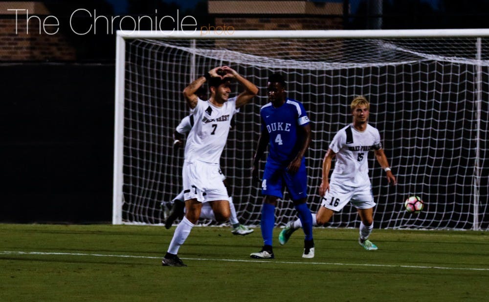 <p>Wake Forest's second goal came just minutes after its first and put the Blue Devils in an early hole.</p>