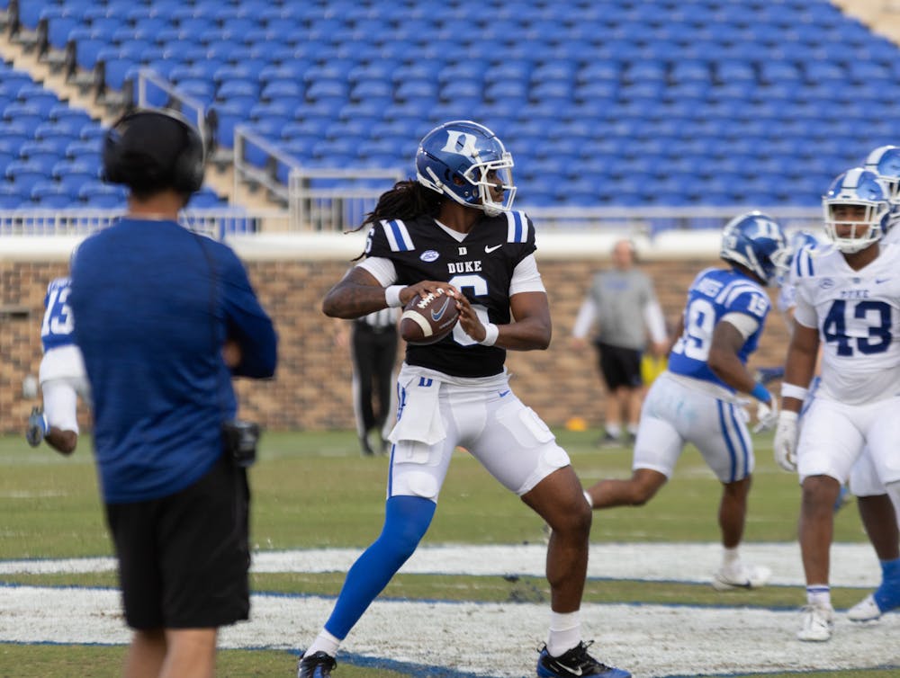 Murphy warms up before Duke's spring game