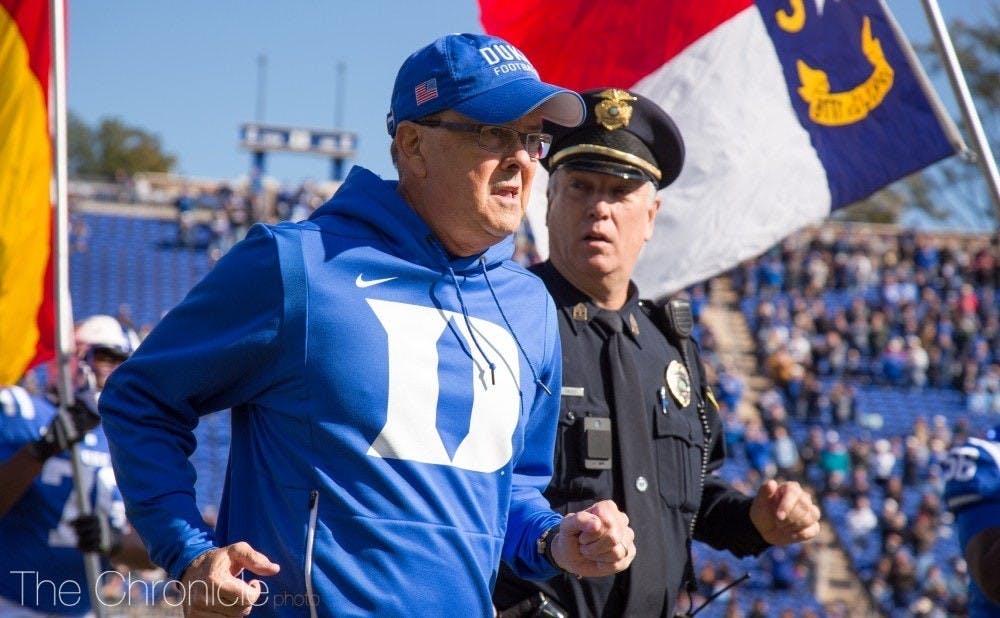 Head coach David Cutcliffe has some tough decisions to make before Duke takes the field at Notre Dame Sept. 12.