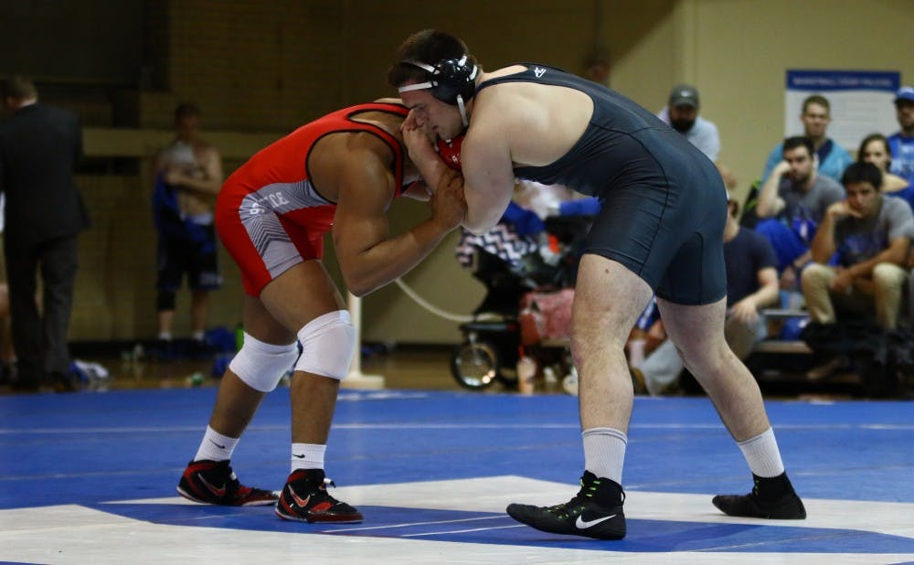 <p>Heavyweight Brendan Walsh and the Blue Devils were left looking for answers after Walsh appeared to escape in the final match of Wednesday’s dual meet against Gardner-Webb.</p>