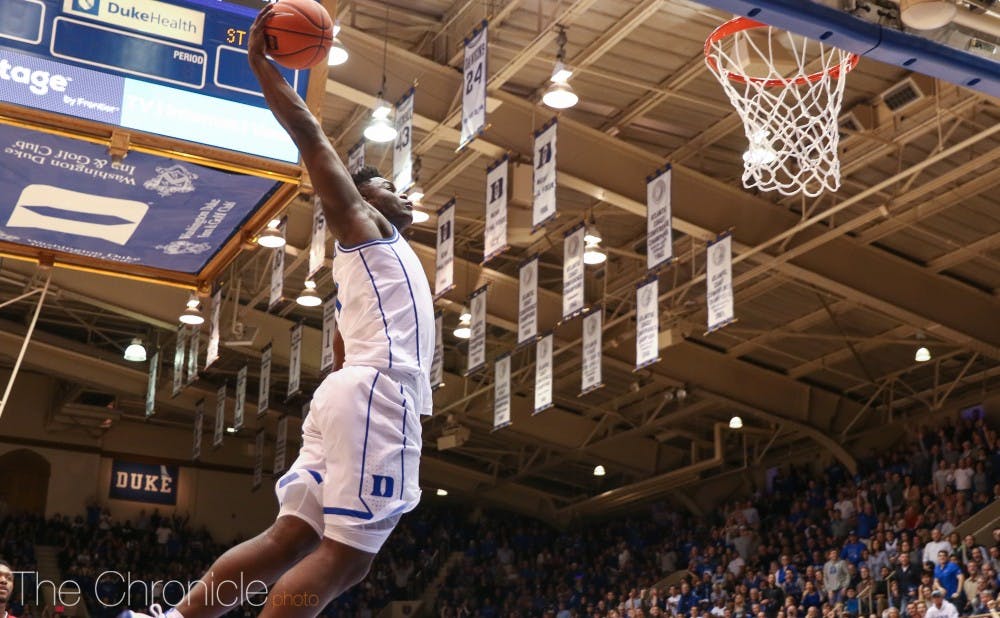 Zion Williamson went on a tear in the last two minutes of the first half Saturday.