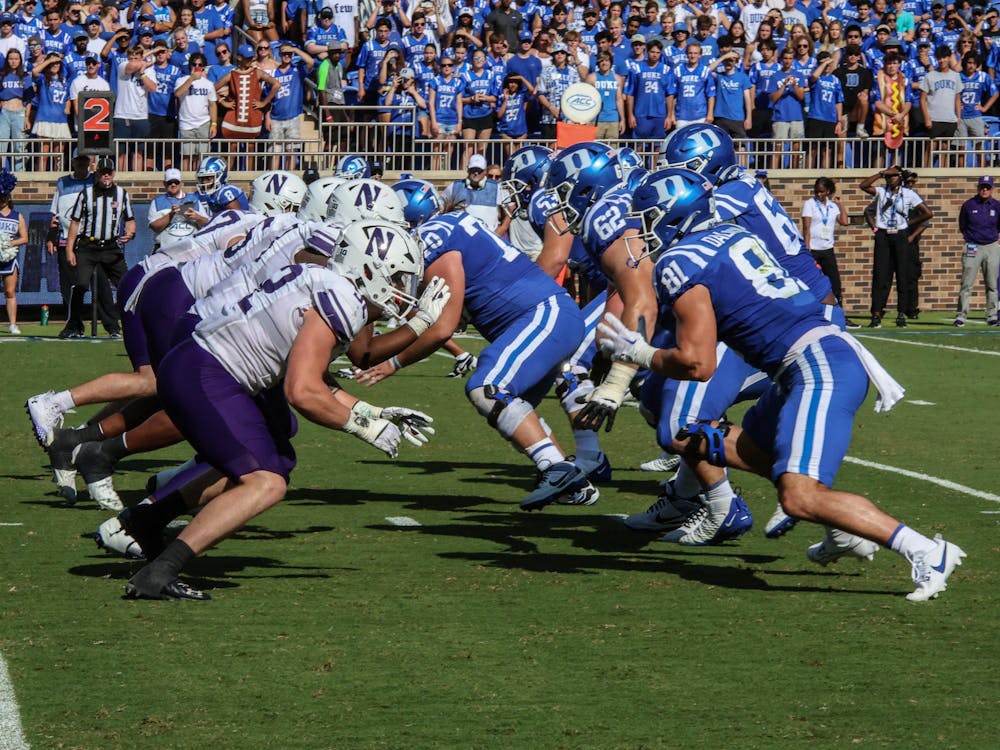 Duke's offensive line was called for three holding calls and four false starts against UConn.