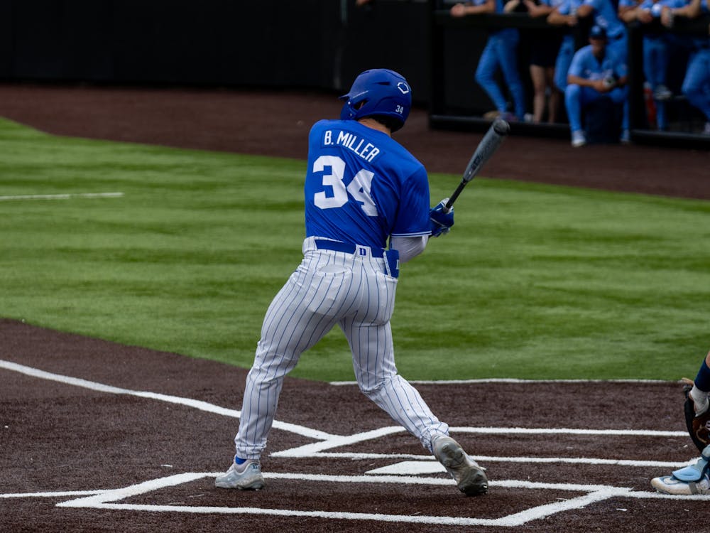 <p>Ben Miller launched one of two grand slams for the Blue Devils in the contest.&nbsp;</p>