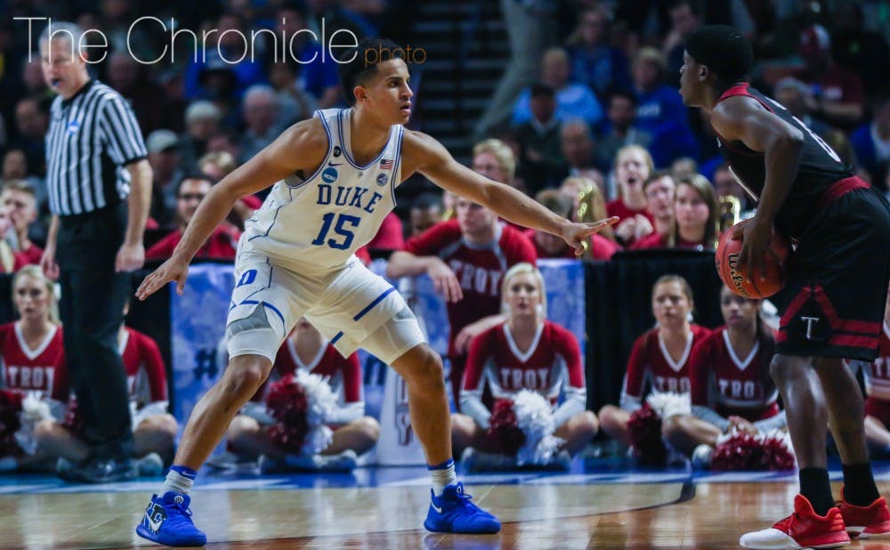 <p>Frank Jackson and the Blue Devils have improved defensively late in the season and will need to lock in on SEC Player of the Year Sindarius Thornwell.</p>