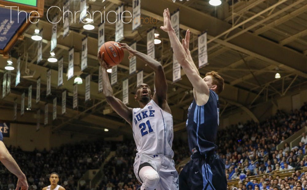 Graduate student Amile Jefferson had a career-high 20 points Saturday as he continued his strong play inside.&nbsp;