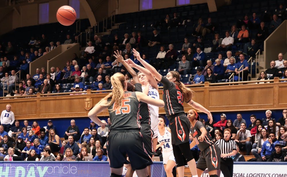 <p>Haley Gorecki led the Blue Devils with 10 rebounds.</p>