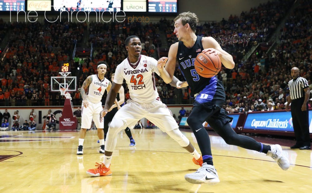 <p>Sophomore Luke Kennard carried the Duke offense once again but his teammates struggled to find the range in their first true road game.</p>