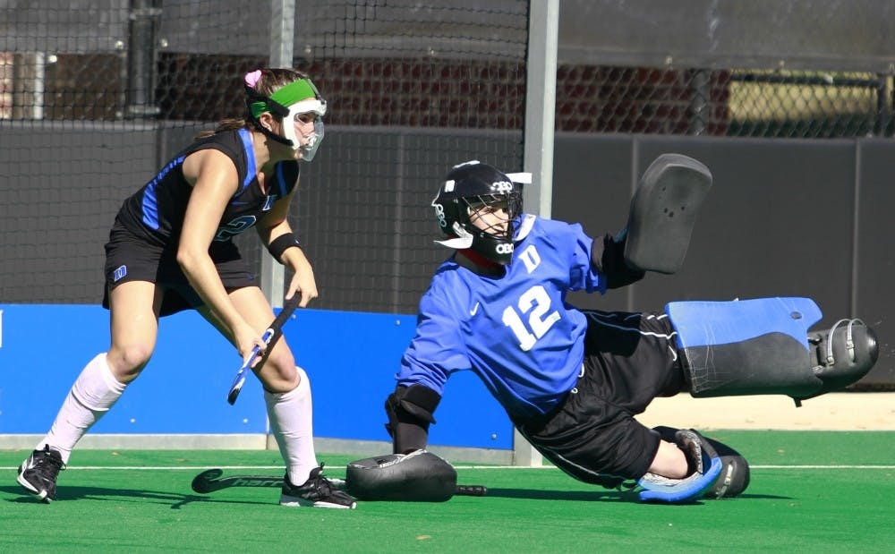 <p>Redshirt senior Lauren Blazing tallied nine saves—her second-most in a single game this season—and the Blue Devils struck twice in the second half to take down No. 10 Boston College Friday for their fifth straight win.</p>