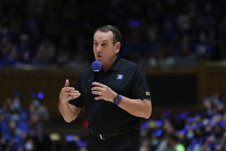 Krzyzewski did not coach during the second half of Tuesday's win against Wake Forest.