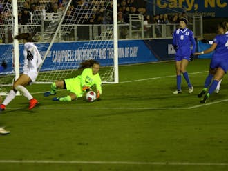 Sophomore goalkeeper E.J. Proctor registered her 11th solo shutout of the season, collecting four saves as Duke blanked Florida State by putting a large number of players behind the ball.