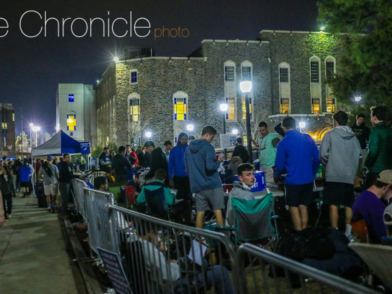 Hundreds of students lined up outside Krzyzewskiville early this week to try to get in to Thursday's contest.&nbsp;