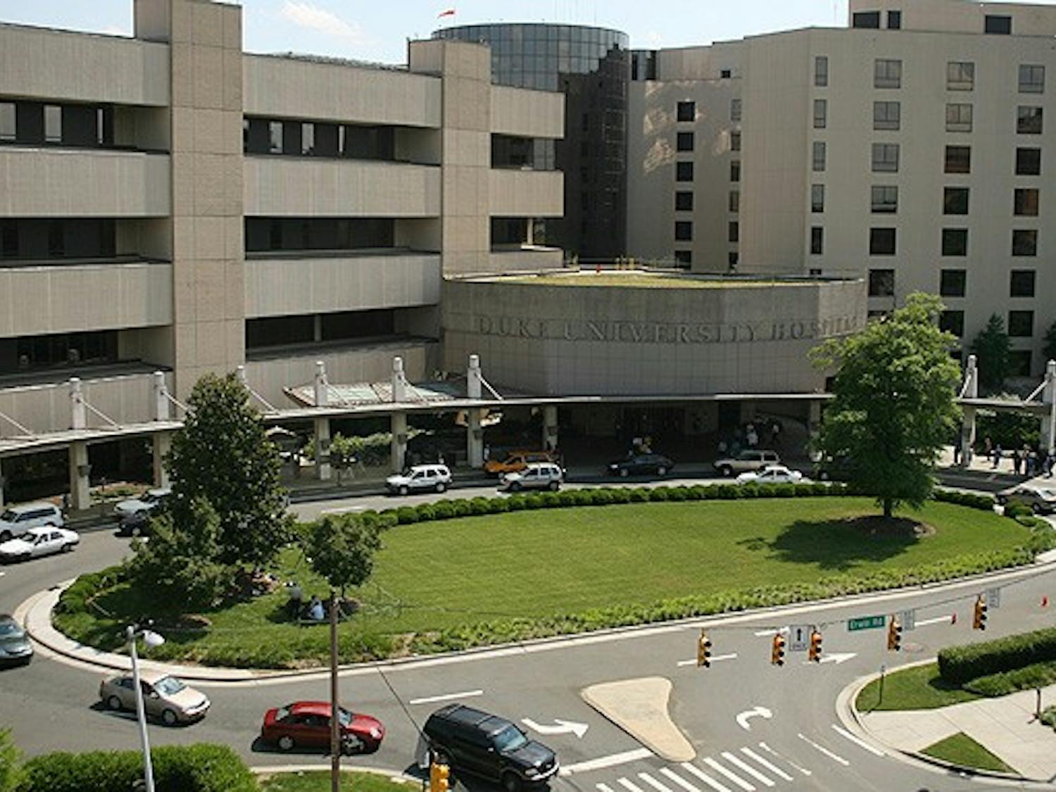 The main entrance to Duke University Hospital was barricaded after a man was shot dead by a Duke Police officer at 1 a.m. Saturday morning. DUPD identified the officers involved as Larry Carter and Jeffrey Liberto, but has yet to announce the identity of the individual who died.