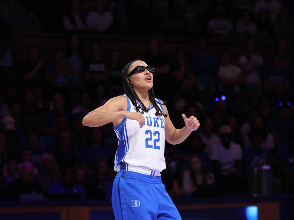 Mair dances to the delight of the Cameron crowd at Countdown to Craziness.