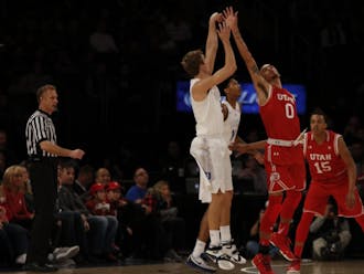 Freshman Luke Kennard scored a career-high 24 points&mdash;including a 4-point play with less than 10 seconds remaining in overtime&mdash;but the Blue Devils shot just 29.9 percent from the floor as a team.