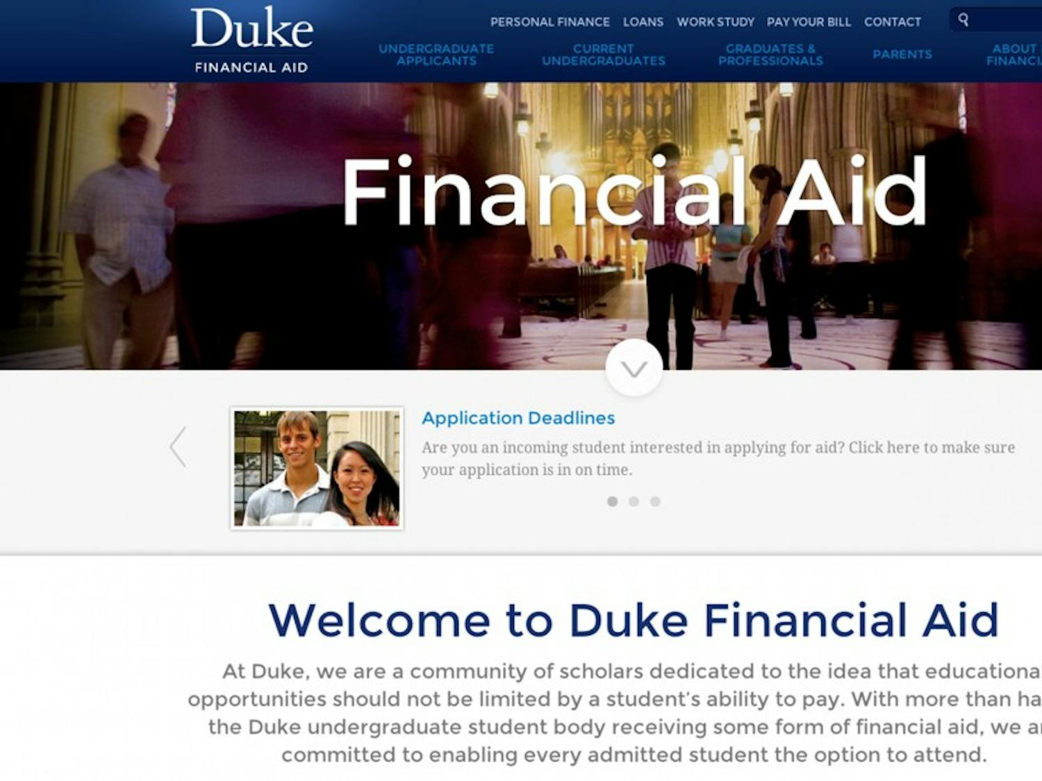 Duke's new financial aid website debuted Dec. 16