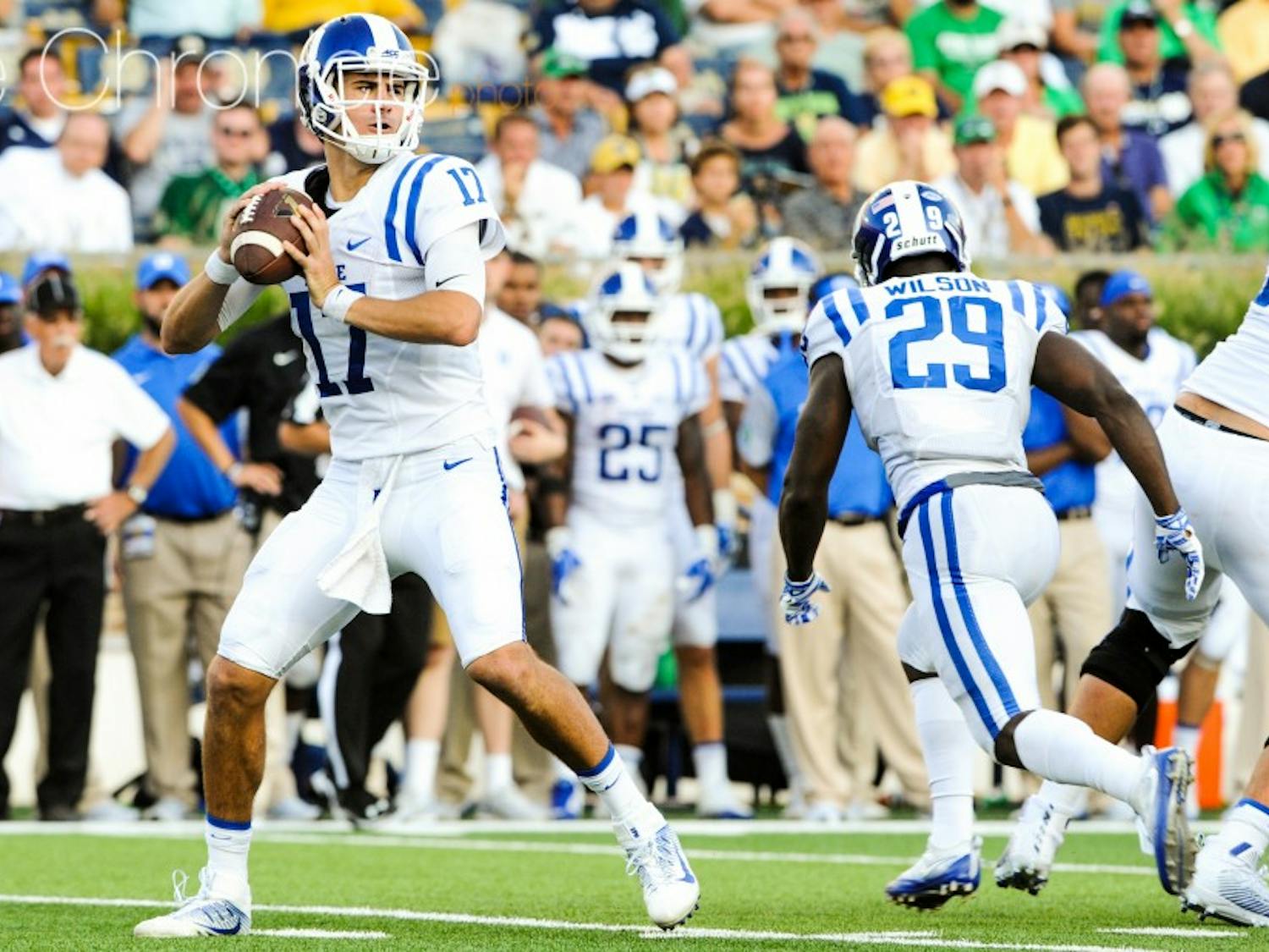 Daniel Jones had the best game of his young career against Notre Dame, throwing three touchdown passes in Duke's 38-35 upset win.