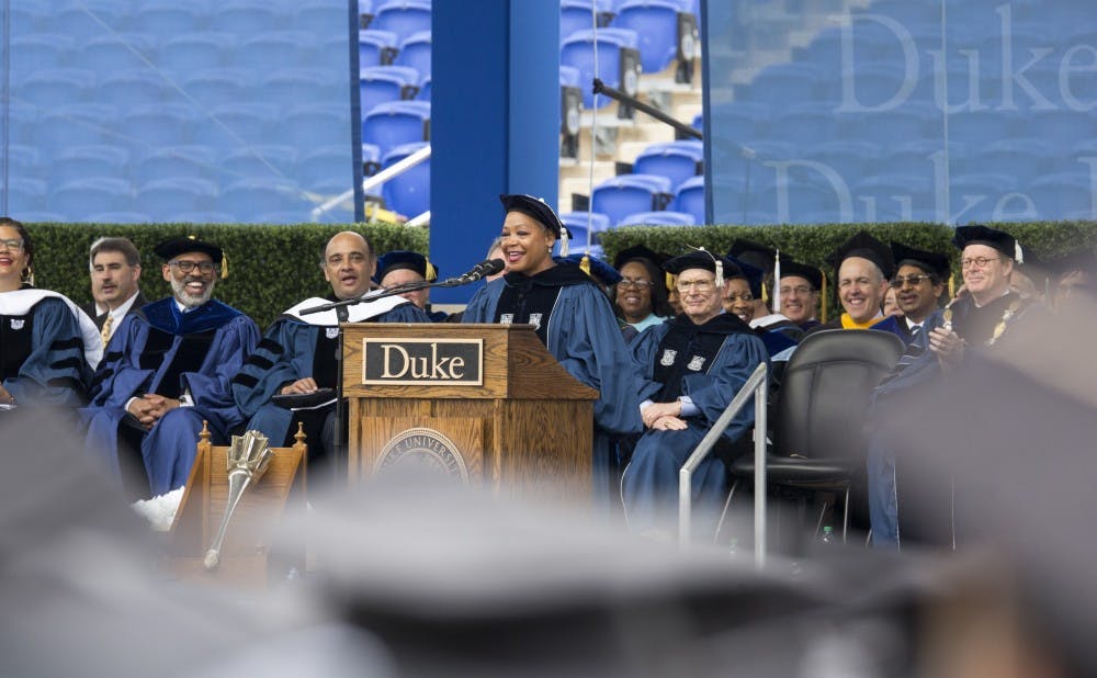 Lisa Borders addressed the Class of 2019 at Sunday's commencement ceremony.&nbsp;