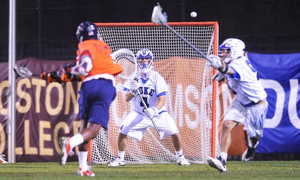 Dan Wigrizer was stellar between the pipes on Saturday, racking up 14 saves in Duke’s victory.