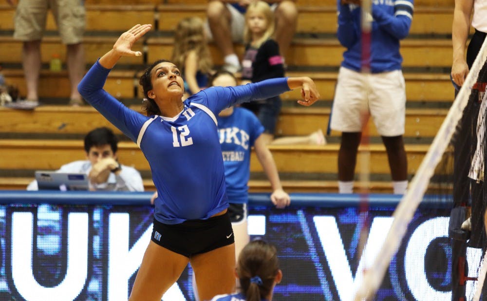 <p>Senior Breanna Atkinson and the Blue Devils will open ACC play Wednesday against Wake Forest after dropping their last two nonconference contests in straight sets.</p>