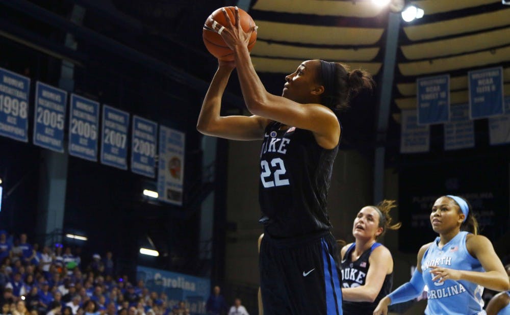 Junior Oderah Chidom helped the Blue Devils outscore the Tar Heels 54-10 in the paint Sunday with 20 points.