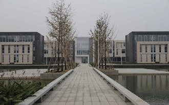 The academic building (pictured above) is one of the two buildings complete at DKU.
