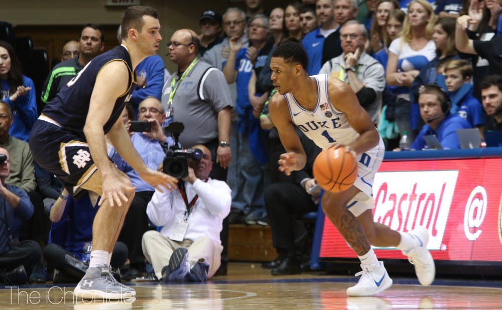 <p>Trevon Duval will need to do a better job taking care of the ball Saturday after committing five turnovers in last weekend's loss against Virginia.</p>