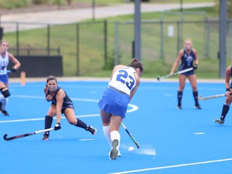 Kira Curland lines up a shot in Duke's win against Old Dominion.