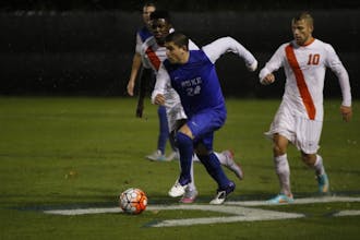 Sophomore Brian White notched a goal for the Blue Devils Saturday against No. 7 Notre Dame, but a second-half rally wasn't enough to stop Duke's winless streak in ACC play.