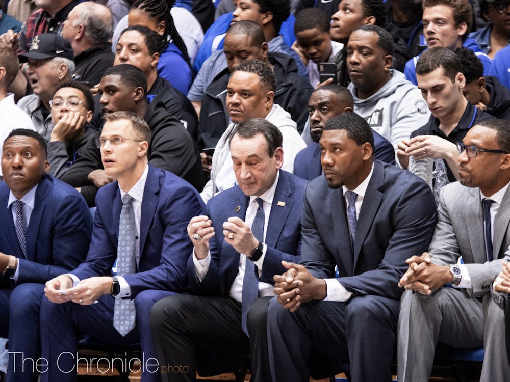 Coach K appeared visibly frustrated at times during the game