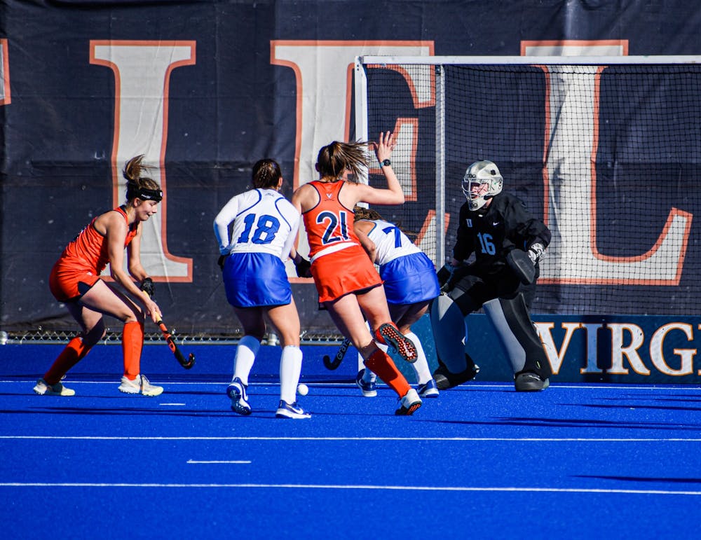 Hampsch's career-high seven saves anchored Duke to victory.