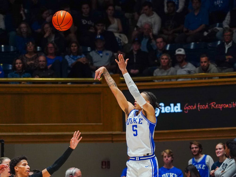 Sophomore guard Tyrese Proctor lets a shot fly in Duke's win against Dartmouth.