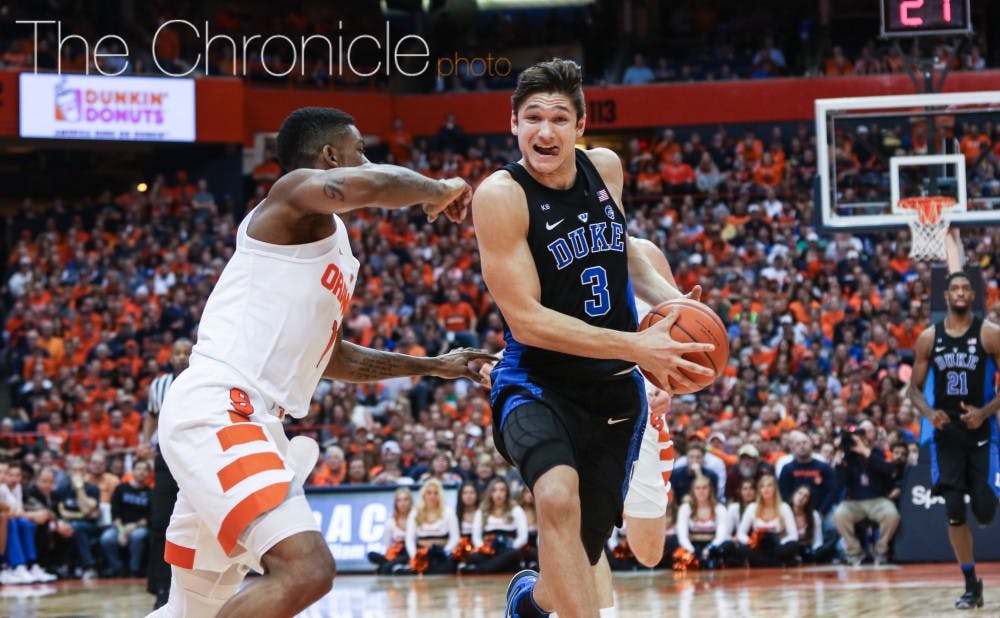 <p>Grayson Allen had a quiet night in Duke's loss with just eight points on 2-of-11 shooting and one assist.</p>