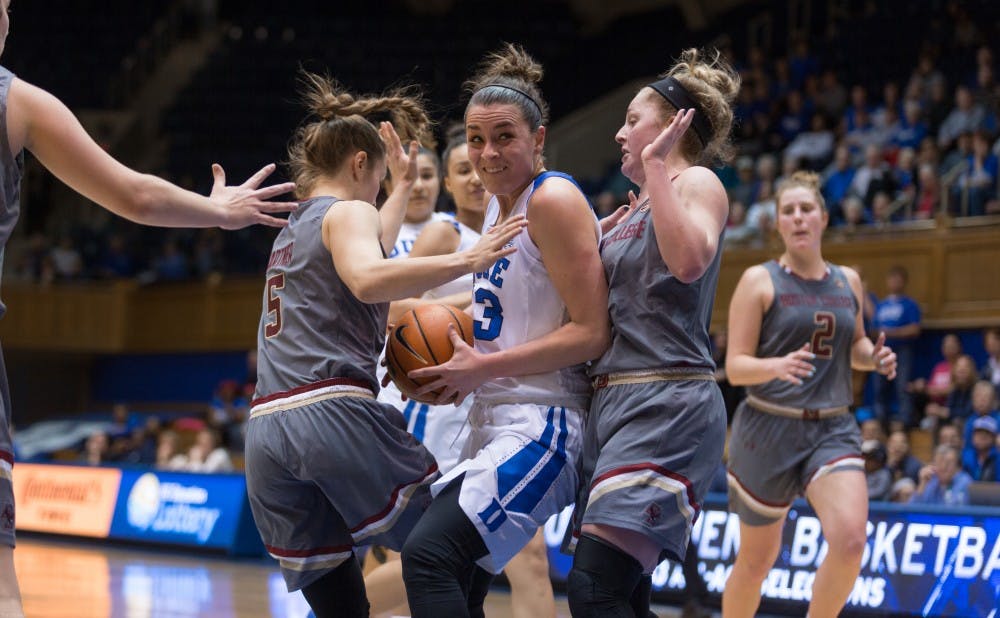 <p>Rebecca Greenwell led the Blue Devils with 19 points on an efficient night.</p>