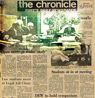 In 1971 students staged a sit-in during a Board of Trustees meeting.