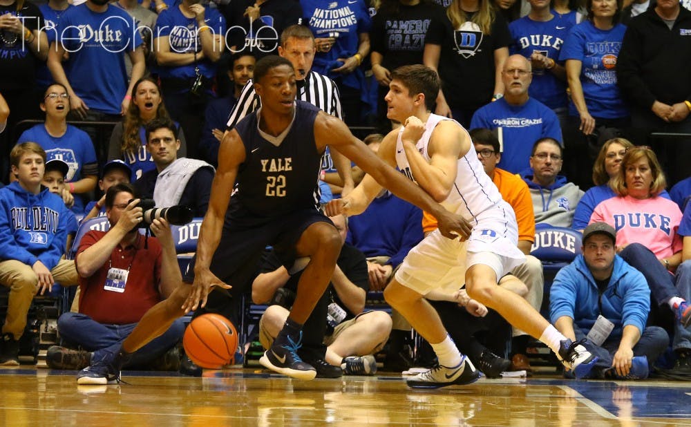 <p>Sophomore Grayson Allen deflected several passes early in the second half on the wing of Duke's 1-3-1 zone, setting the tone for a much-improved defensive effort by the Blue Devils in the final 20 minutes.</p>