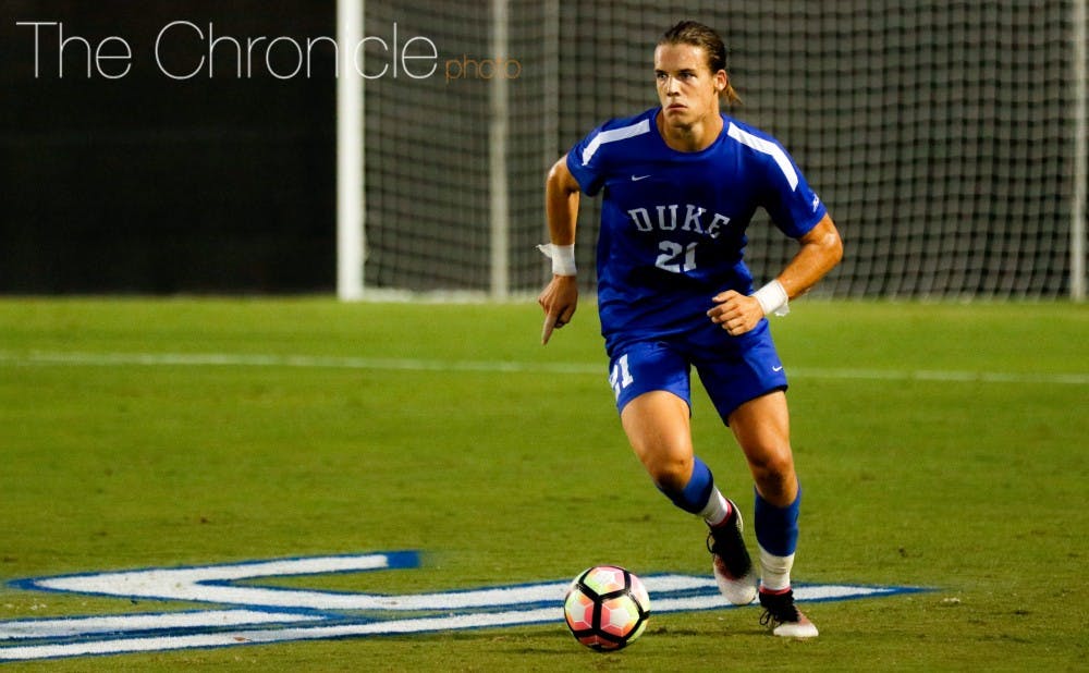 <p>Markus Fjortoft started as a freshman and sophomore and is part of a much-improved Duke defense allowing 1.0 goals per game this season.&nbsp;</p>