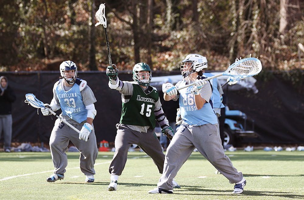 UNC Men's Lacrosse played Loyola in a scrimmage on Saturday afternoon.