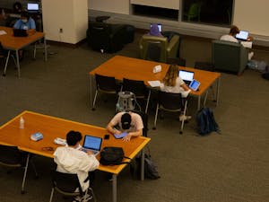 Students use Davis Library's study spaces in Chapel Hill, NC, on Sept. 23.&nbsp;