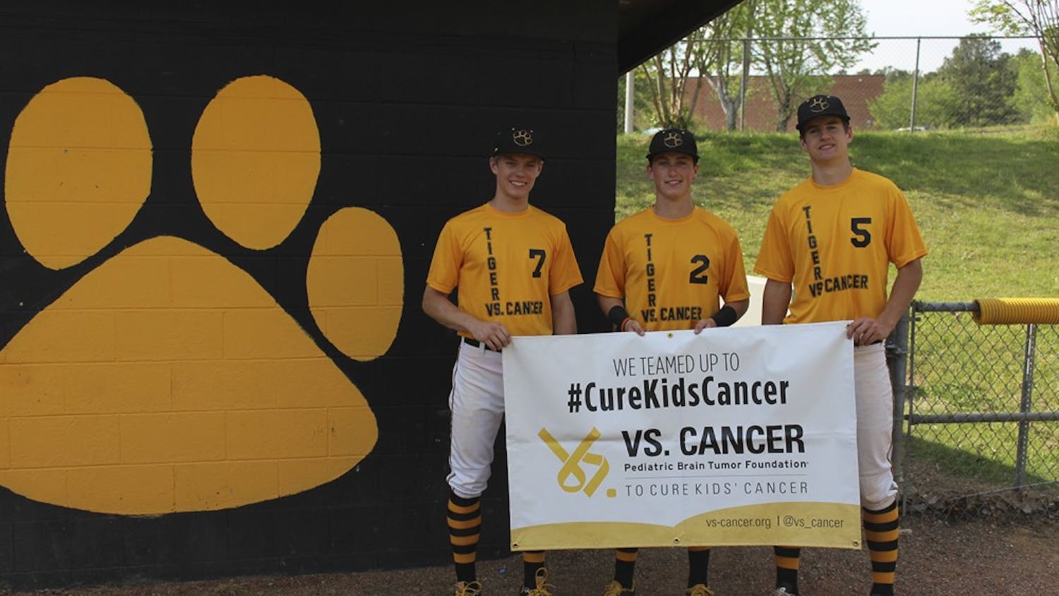Chapel Hill High School baseball players (from left) Jackson Pettee, Garrett Liebe, and Tyler Hansen planned a fundraiser to raise money for VS Cancer.
