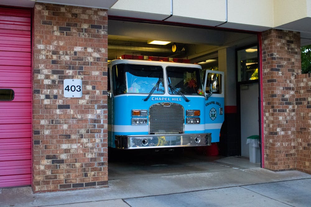 Carolina blue fire truck is photographed at Chapel Hill Fire Department on Martin Luther King Jr. Blvd on Oct. 10. Fire Prevention Week is Oct. 9 through Oct. 15. The motto for this year’s week is “Fire won’t wait. Plan your escape™.”