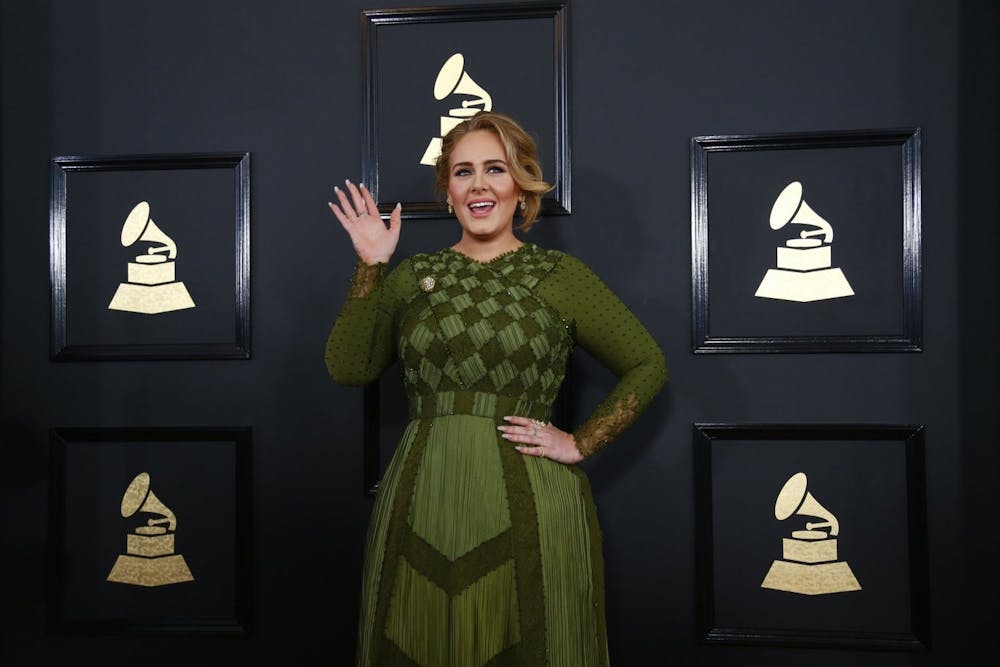 Adele arrives at the 59th Annual GRAMMY Awards at STAPLES Center in Los Angeles, CA, on Sunday, February 12, 2017. Photo courtesy of Marcus Yam/Los Angeles Times/TNS.