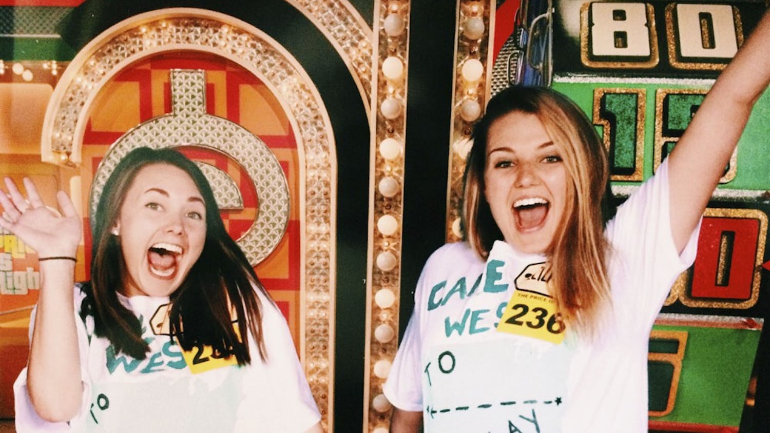 McKay Bartlet (left) and Elizabeth Grady were selected to participate in "The Price is Right" gameshow.&nbsp;Photo Courtesy of Elizabeth Grady.
