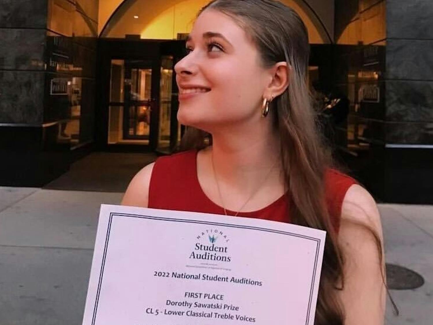 Isabelle Kosempa won first place in the Lower Classical Treble Voices division at the NATS competition on July 2, 2022. Photo courtesy of Kosempa.